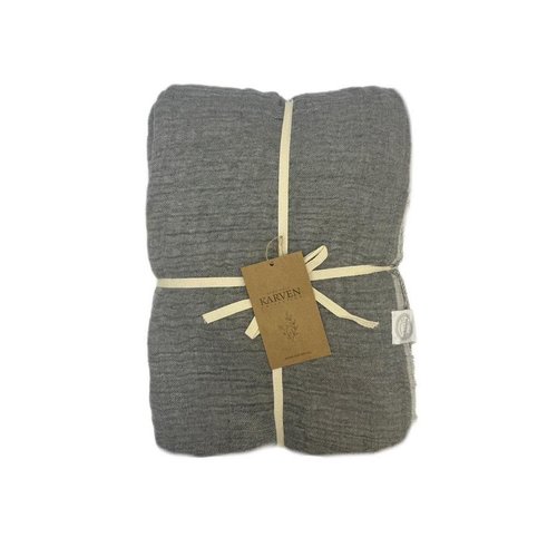 Плед-покрывало Karven CLASSICAL хлопковый муслин antrasit 220х240, фото, фотография