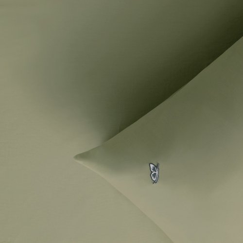 Простынь на резинке с наволочками Sarev NEW SLOW CITY хлопковый поплин defne-yesil 140х200+40, фото, фотография