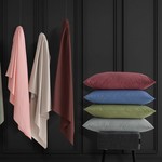 Простынь на резинке с наволочками Sarev NEW SLOW CITY хлопковый поплин defne-yesil 140х200+40, фото, фотография