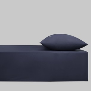 Простынь на резинке с наволочками Sarev NEW SLOW CITY хлопковый поплин lacivert 140х200+40