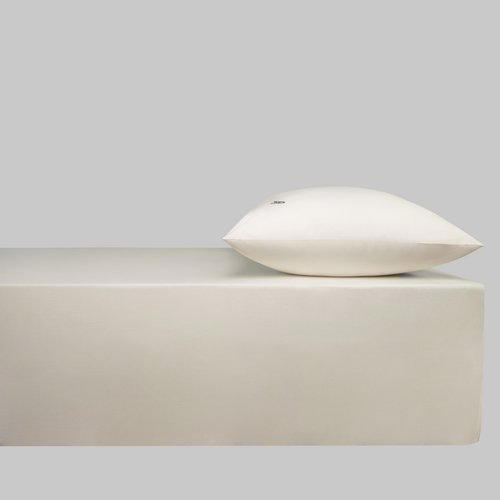 Простынь на резинке с наволочками Sarev NEW SLOW CITY хлопковый поплин ekru 160х200+40, фото, фотография