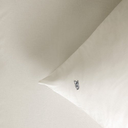 Простынь на резинке с наволочками Sarev NEW SLOW CITY хлопковый поплин ekru 160х200+40, фото, фотография