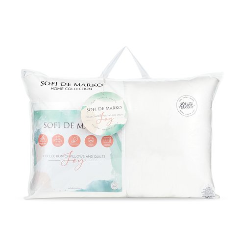 Подушка Sofi De Marko JOY искусственный пух+шёлк/хлопок белый 70х70, фото, фотография