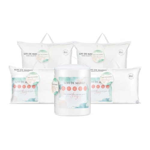 Подушка Sofi De Marko JOY искусственный пух+шёлк/хлопок белый 70х70, фото, фотография