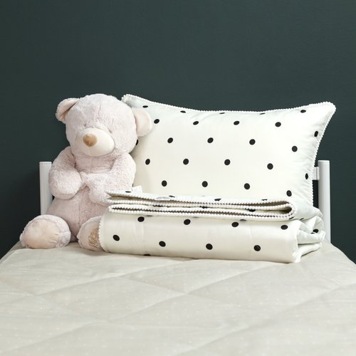 Детское постельное белье без пододеяльника с одеялом Sofi De Marko ГОРОШЕК хлопковый сатин 1,5 спальный, фото, фотография