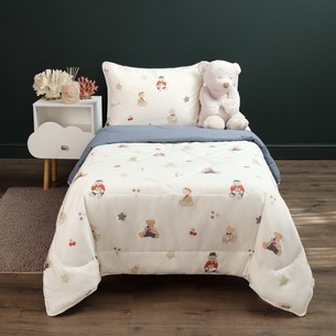 Детское постельное белье без пододеяльника с одеялом Sofi De Marko МИШКА хлопковый сатин 1,5 спальный