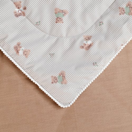 Детское постельное белье без пододеяльника с одеялом Sofi De Marko ПАДДИНГТОН хлопковый сатин лиловый 1,5 спальный, фото, фотография