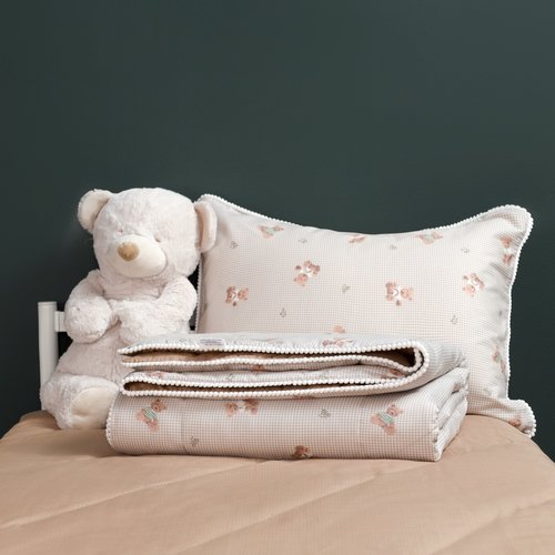 Детское постельное белье без пододеяльника с одеялом Sofi De Marko ПАДДИНГТОН хлопковый сатин лиловый 1,5 спальный, фото, фотография