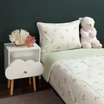 Детское постельное белье без пододеяльника с одеялом Sofi De Marko ПАДДИНГТОН хлопковый сатин светло-зелёный 1,5 спальный, фото, фотография