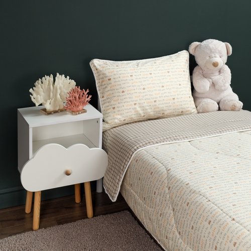 Детское постельное белье без пододеяльника с одеялом Sofi De Marko ТЭДДИ хлопковый сатин 1,5 спальный, фото, фотография