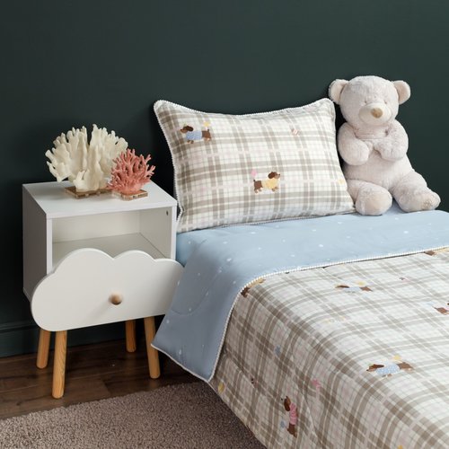 Детское постельное белье без пододеяльника с одеялом Sofi De Marko ЩЕНЯТА хлопковый сатин 1,5 спальный, фото, фотография