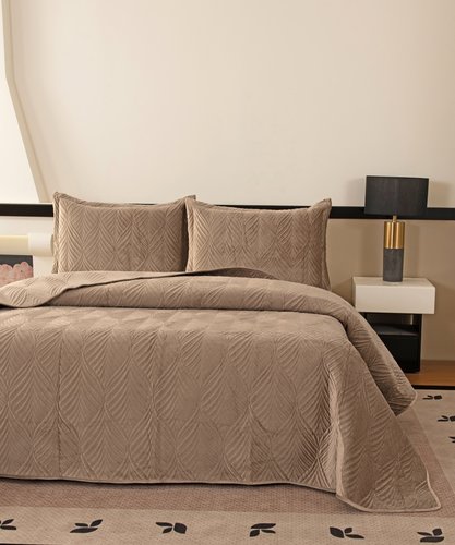 Покрывало Sofi De Marko ТАИРА велюр вискоза бежевый 240х260, фото, фотография