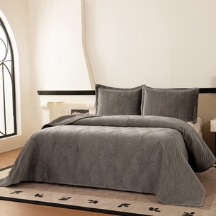 Покрывало Sofi De Marko ТАИРА велюр вискоза пепельный 240х260