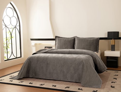 Покрывало Sofi De Marko ТАИРА велюр вискоза пепельный 240х260, фото, фотография