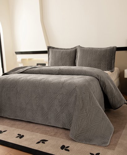 Покрывало Sofi De Marko ТАИРА велюр вискоза пепельный 240х260, фото, фотография