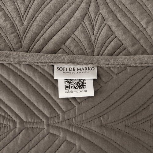 Покрывало Sofi De Marko ТАИРА велюр вискоза пепельный 240х260, фото, фотография