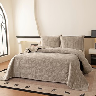 Покрывало Sofi De Marko ТАИРА велюр вискоза светло-бежевый 240х260