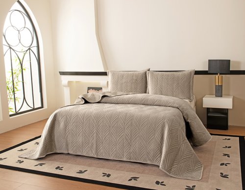 Покрывало Sofi De Marko ТАИРА велюр вискоза светло-бежевый 240х260, фото, фотография