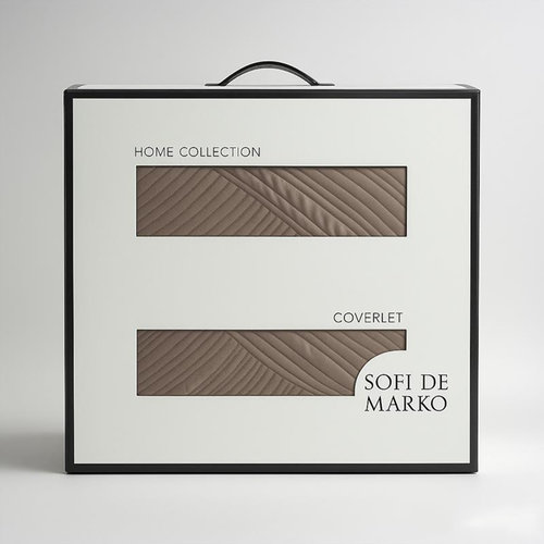 Покрывало Sofi De Marko ТАИРА велюр вискоза светло-бежевый 240х260, фото, фотография