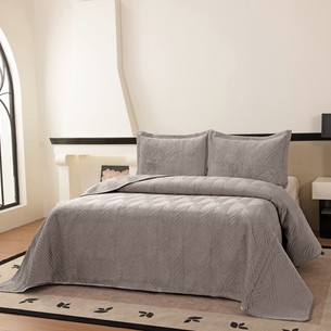 Покрывало Sofi De Marko ТАИРА велюр вискоза серый 240х260