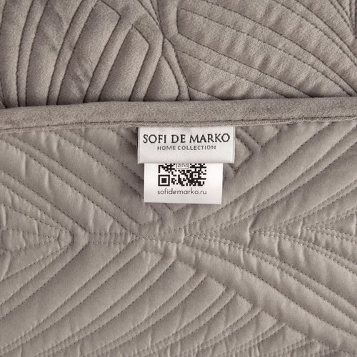 Покрывало Sofi De Marko ТАИРА велюр вискоза серый 240х260, фото, фотография