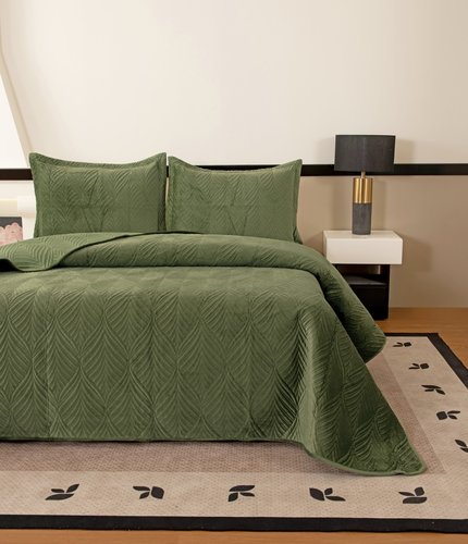 Покрывало Sofi De Marko ТАИРА велюр вискоза хаки 240х260, фото, фотография