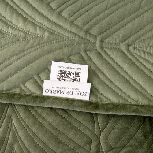 Покрывало Sofi De Marko ТАИРА велюр вискоза хаки 240х260, фото, фотография