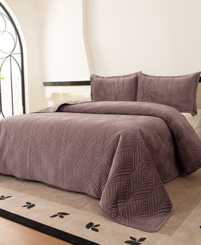 Покрывало Sofi De Marko ТАИРА велюр вискоза чайная роза 240х260, фото, фотография