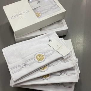 Подарочный набор полотенец-салфеток 30х50(4) Maison Dor ELEGANZE хлопковая махра белый