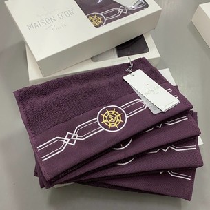 Подарочный набор полотенец-салфеток 30х50(4) Maison Dor ELEGANZE хлопковая махра баклажан