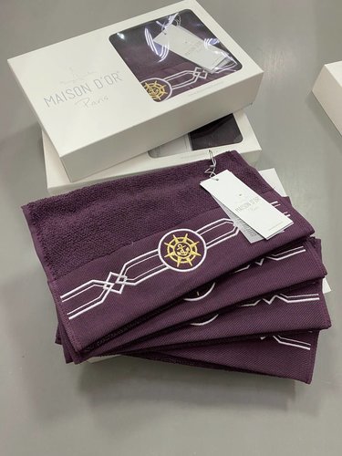 Подарочный набор полотенец-салфеток 30х50(4) Maison Dor ELEGANZE хлопковая махра баклажан, фото, фотография