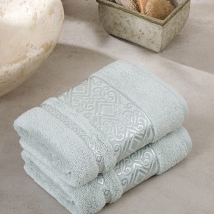 Подарочный набор полотенец для ванной 50х90(2) Meteor ESCALE хлопковая/бамбуковая махра махра светло-зелёный