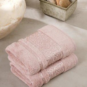 Подарочный набор полотенец для ванной 50х90(2) Meteor ESCALE хлопковая/бамбуковая махра махра пудровый