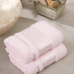 Подарочный набор полотенец для ванной 50х90(2) Meteor ESCALE хлопковая/бамбуковая махра махра розовый