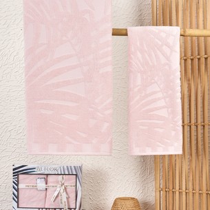 Подарочный набор полотенец для ванной 50х90, 70х140 Meteor PATAYA хлопковая махра светло-розовый