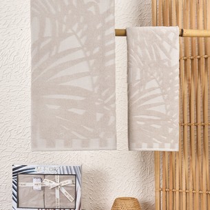 Подарочный набор полотенец для ванной 50х90, 70х140 Meteor PATAYA хлопковая махра бежевый