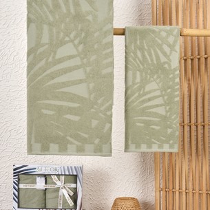 Подарочный набор полотенец для ванной 50х90, 70х140 Meteor PATAYA хлопковая махра фисташковый