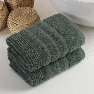 Подарочный набор полотенец для ванной 50х90(2) Meteor SICILYA хлопковая махра зелёный