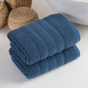 Подарочный набор полотенец для ванной 50х90(2) Meteor SICILYA хлопковая махра синий