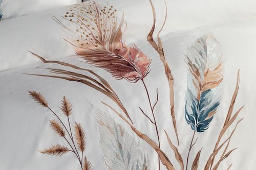 Постельное белье Dantela Vita BOHEM хлопковый сатин белый евро, фото, фотография