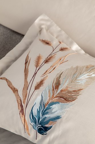 Постельное белье Dantela Vita BOHEM хлопковый сатин бежевый евро, фото, фотография