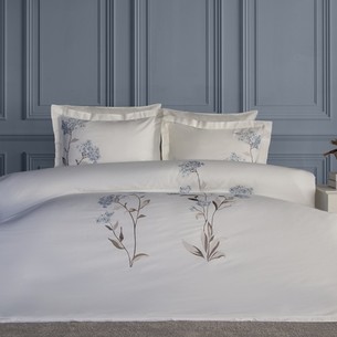 Постельное белье Dantela Vita LAVINYA хлопковый сатин голубой евро