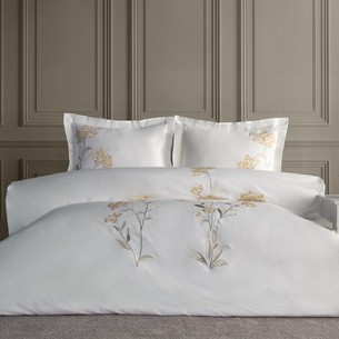 Постельное белье Dantela Vita LAVINYA хлопковый сатин желтый евро