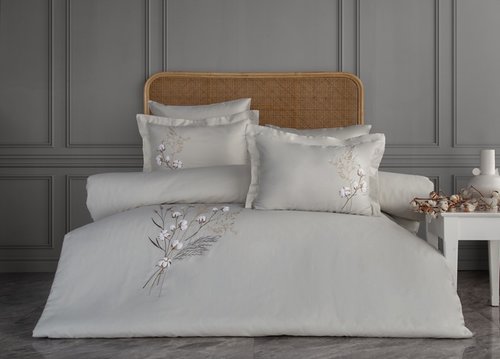 Постельное белье Dantela Vita MONEDA хлопковый сатин мятный евро, фото, фотография