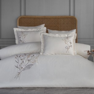 Постельное белье Dantela Vita MONEDA хлопковый сатин кремовый евро