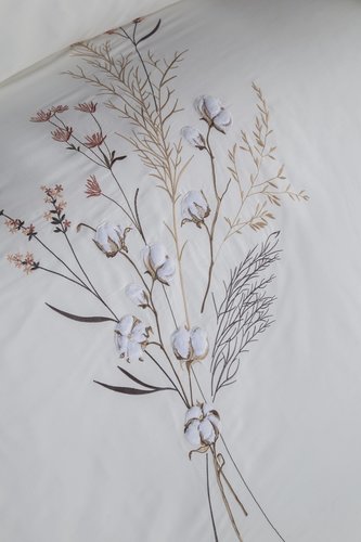 Постельное белье Dantela Vita MONEDA хлопковый сатин кремовый евро, фото, фотография