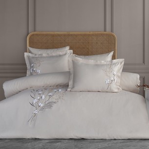 Постельное белье Dantela Vita MONEDA хлопковый сатин бежевый евро