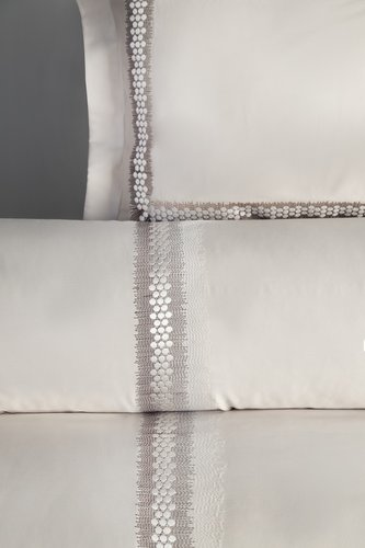 Постельное белье Dantela Vita MONTANA хлопковый сатин бежевый евро, фото, фотография