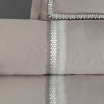 Постельное белье Dantela Vita MONTANA хлопковый сатин серо-коричневый евро, фото, фотография