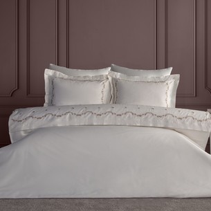 Постельное белье Dantela Vita MINOA хлопковый сатин кремовый евро